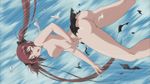  1girl airi_(queen&#039;s_blade) airi_(queen's_blade) animated animated_gif ass blush bounce bouncing_breasts breasts eyes_closed long_hair nipples queen&#039;s_blade queen's_blade red_hair skirt twintails 