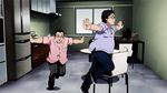  2boys animated animated_gif glasses kinoshita_seiichi multiple_boys shirobako 