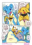  2019 animal_genitalia blush cloaca comic duo english_text female feral insomniacovrlrd lapras male male/female nintendo penis pikachu pok&eacute;mon pok&eacute;mon_(species) text video_games 