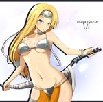  armor bad_id bad_pixiv_id bikini_armor blonde_hair bracelet breasts choker circlet dancer's_costume_(dq) dragon_quest dragon_quest_vi groin jewelry long_hair medium_breasts mireyu pelvic_curtain sahare solo sword underboob weapon 