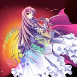  angelica_(pixiv) cape dress gradient_hair highres hijiri_byakuren long_hair multicolored_hair solo sorcerer's_sutra_scroll touhou yellow_eyes 