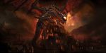 city deathwing dragon highres no_humans open_mouth scenery spikes tail warcraft wings world_of_warcraft 