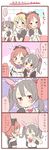  3girls 4koma :p akanbe animal_ears ayase_eli bibi_(love_live!) breast_envy bunny_ears closed_eyes comic green_eyes hair_ribbon love_live! love_live!_school_idol_project maid maid_headdress mogyutto_&quot;love&quot;_de_sekkin_chuu! multiple_girls nishikino_maki purple_eyes red_eyes ribbon saku_usako_(rabbit) spoken_ellipsis tongue tongue_out translated yazawa_nico 