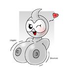  &lt;3 big_breasts blush breasts castform clothed clothing half-dressed huge_breasts implants nintendo nipples one_eye_closed pok&eacute;mon thenewsirserial topless video_games wink 