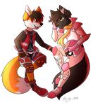  2015 anthro ash_harden black_fur black_hair canine captain_falcon duo f-zero fox freeze-pop88 fur hair male mammal nanabi_ashiro nintendo orange_fur shulk video_games 