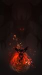  duel_monster highres no_humans red-eyes_b._chick red-eyes_b._dragon silhouette sparks van_ken003 yuu-gi-ou 