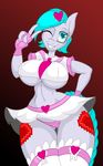  &lt;3 &lt;3_eyes 2015 anthro big_breasts breasts fan_character female jrvanesbroek looking_at_viewer my_little_pony one_eye_closed smile solo under_boob wink 