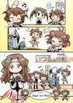  &gt;_&lt; 5girls =_= ^_^ antenna_hair beamed_eighth_notes brown_hair chi-class_torpedo_cruiser closed_eyes comic double_bun expressive_hair flailing gloves hair_ribbon head_bump heart herada_mitsuru highres jintsuu_(kantai_collection) kantai_collection long_hair microphone multiple_girls muneate musical_note naka_(kantai_collection) neckerchief night_battle_idiot one_eye_closed open_mouth remodel_(kantai_collection) ribbon scarf school_uniform sendai_(kantai_collection) serafuku shinkaisei-kan short_hair short_sleeves sigh smile sparkling_eyes spoken_heart spoken_musical_note translated twintails white_gloves zuikaku_(kantai_collection) 