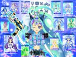  belt blue_eyes blue_hair card cosplay crossover cure_aqua cure_beat cure_beat_(fake) cure_beauty cure_berry cure_diamond cure_egret cure_march cure_marine cure_mermaid cure_mint cure_princess cure_rhythm cure_white go!_princess_precure gun highres kamen_rider kamen_rider_dcd kamen_rider_diend luna_rune parody precure weapon 