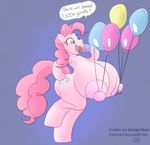  2015 anthro areola badgerben balloon big_breasts breasts cupcake earth_pony english_text equine erect_nipples female food friendship_is_magic horse huge_breasts lordfriez mammal my_little_pony nipples nude pinkie_pie_(mlp) pony solo text 