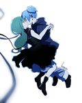  1girl ansatsu_kyoushitsu artist_name blue_hair green_hair hetero kamozu kayano_kaede kiss long_hair shiota_nagisa short_hair spoilers tentacles 