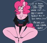  2015 anthro cleavage clothed clothing earth_pony english_text equine female friendship_is_magic horse mammal my_little_pony pinkie_pie_(mlp) pony solo somescrub text 