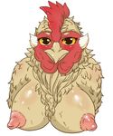  abstract_background animated areola avian big_breasts big_nipples bird blinking blush breasts bubonikku chest_tuft chicken female fur looking_at_viewer nipples nude smile solo tuft 