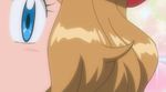 animated animated_gif blonde_hair blue_eyes blush dress hat pokemon pokemon_(anime) ribbon serena_(pokemon) short_hair 