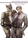  danial formal grey_hair jojo_no_kimyou_na_bouken killer_queen kira_yoshikage multiple_boys necktie stand_(jojo) suit 