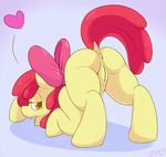  &lt;3 2015 anus apple_bloom_(mlp) butt cub dock earth_pony equine female feral friendship_is_magic fur hair hair_bow horse mammal my_little_pony orange_eyes pony pussy red_hair skoon solo yellow_fur young 