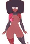  1girl afro bridal_gauntlets contrapposto dark_skin garnet_(steven_universe) latex no_pussy pasties r4 simple_background solo steven_universe stockings sunglasses thighhighs white_background 