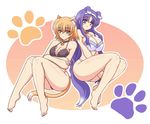  :&lt; animal_ears arisa_bannings bare_shoulders bell bell_collar bikini blonde_hair blue_eyes blush breasts cat_ears cat_tail cleavage collar crossed_arms dog_ears dog_tail earrings frilled_bikini frills hairband jewelry kano-0724 kemonomimi_mode large_breasts long_hair lyrical_nanoha mahou_shoujo_lyrical_nanoha_strikers multiple_girls paw_print purple_eyes purple_hair shiny shiny_hair shiny_skin short_hair smile swimsuit tail tsukimura_suzuka very_long_hair 