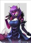  2015 anthro canine dress female fox mammal melloque selene_(boha) smile solo 