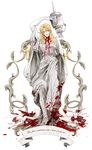  60_(klioo1) blonde_hair blood erina_pendleton eyeball guro highres intestines jojo_no_kimyou_na_bouken phantom_blood robe severed_limb solo statue vase 
