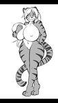  anthro big_breasts black_nose breasts dracojeff feline female fur hair huge_breasts mammal monochrome nipples nude smile solo stripes tabytha thick_thighs tiger wide_hips 