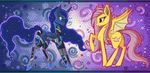  2015 armor bat blue_eyes blue_feathers blue_fur blue_hair butt clothed clothing cutie_mark digital_media_(artwork) duo equine female feral flutterbat_(mlp) fluttershy_(mlp) friendship_is_magic fur hair hi_res horn horse hybrid legwear long_hair mammal my_little_pony nude pegasus pink_fur pink_hair pony princess_luna_(mlp) raised_leg raptor007 red_eyes smile spacesuit teeth winged_unicorn wings yellow_fur 