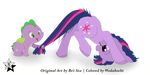  2015 absurd_res bri-sta dragon duo equine female feral friendship_is_magic fur green_eyes hair hi_res horn male mammal my_little_pony open_mouth purple_eyes purple_fur purple_hair slit_pupils spike_(mlp) twilight_sparkle_(mlp) unicorn wodahseht young 