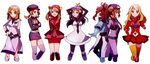  :d :o akebi_(pokemon) akebi_(pokemon)_(cosplay) alternate_costume ankea_(a-ramo-do) aqua_gloves aqua_shirt arms_behind_back athena_(pokemon) athena_(pokemon)_(cosplay) back-to-back bangs beanie belt black_belt black_dress black_hat black_legwear blue_(pokemon) blue_eyes blue_neckwear boots breasts brown_eyes brown_hair buckle closed_mouth cosplay crossed_arms dress elbow_gloves eyewear_removed feet_out_of_frame furrowed_eyebrows gesture gloves grey_belt grey_dress grey_legwear hair_bun hair_ornament hair_over_shoulder hairclip hand_on_hip haruka_(pokemon) hat hat_removed headwear_removed highres hikari_(pokemon) holding holding_eyewear horns kagari_(pokemon) kagari_(pokemon)_(cosplay) knee_cutout knees_together kotone_(pokemon) leg_cutout legs_apart light_brown_hair long_hair long_sleeves looking_at_viewer looking_to_the_side mars_(pokemon) mars_(pokemon)_(cosplay) mei_(pokemon) miniskirt multiple_girls necktie open_mouth orange_eyes outstretched_arm pantyhose parted_bangs pleated_skirt pokemon pokemon_(game) pokemon_bw pokemon_bw2 pokemon_dppt pokemon_frlg pokemon_hgss pokemon_oras pokemon_xy pose profile purple_eyes purple_footwear purple_hat red-tinted_eyewear red_dress red_footwear red_gloves ribbed_sweater sash serena_(pokemon) shirt short_dress short_sleeves sidelocks simple_background single_letter skirt small_breasts smile smirk standing sunglasses sweater swept_bangs team_flare team_flare_uniform team_galactic team_galactic_uniform team_magma team_magma_uniform team_plasma team_plasma_grunt team_plasma_grunt_(cosplay) team_plasma_uniform team_rocket team_rocket_grunt team_rocket_grunt_(cosplay) team_rocket_uniform thighhighs touko_(pokemon) turtleneck turtleneck_dress twintails uniform v-shaped_eyebrows white_background yellow_eyes yellow_legwear zettai_ryouiki 