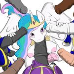  2015 animal_genitalia anthro anthrofied balls blush breasts dickgirl dickgirl/male disembodied_penis equine erection faceless_male first_person_view friendship_is_magic group hair handjob horn horsecock intersex intersex/male long_hair looking_at_viewer male mammal my_little_pony nipples oral penis penis_everywhere poprocks precum princess_celestia_(mlp) royal_guard_(mlp) sex vein winged_unicorn wings 