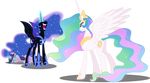  2015 absurd_res alpha_channel equine female feral friendship_is_magic hi_res horn mammal my_little_pony nightmare_moon_(mlp) princess_celestia_(mlp) theshadowstone twilight_sparkle_(mlp) unicorn winged_unicorn wings 