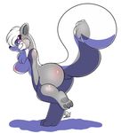  anthro anthrofied areola barefoot big_breasts big_butt breasts butt female fur kingbeast littlest_pet_shop mammal nipples nude pawpads paws pepper_clark presenting presenting_hindquarters raised_leg side_boob skunk smile solo 