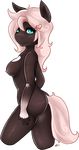  2015 anthro breasts butt digital_media_(artwork) equine female fur hair horse long_hair looking_back mammal nipples nude pony sayfate shiny side smile 