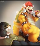  anal anal_penetration anthro anus balls barefoot bowser bude butt cum cum_in_ass cum_inside cum_on_penis dragon erection eyes_closed group group_sex king koopa lizard looking-back looking-down lying male male/male mario_bros nintendo on_back open_mouth orgasm penetration penis reptile royalty roylaty scalie sex sharp_teeth shell spikes teeth threesome tongue tongue_out vein veiny_penis video_games virus.exe 
