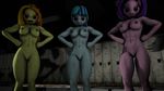  2015 3d abs adagio_dazzle_(eg) anthro areola aria_blaze_(eg) big_breasts breasts dashie116 earth_pony equine erect_nipples female horse mammal muscles muscular_female navel nipples nude pony pussy sonata_dusk_(eg) 