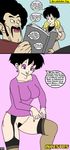  1boy 1girl big_breasts black_hair blue_eyes breasts daughter dbz dragon_ball dragonball_z female gloves hercule hercule_satan hot incest incestus inzest_ball_z lingerie mr._satan seduce sexy short_hair stockings strapless videl videl_satan 