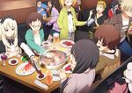  6+girls andou_tsubaki black_hair blonde_hair blush brown_hair chopsticks clipboard closed_eyes eating food grill highres hiraoka_daisuke iguchi_yumi katsuragi_goutarou kinoshita_seiichi kunogi_ai long_hair matanonki md5_mismatch meat mimuji_(shirobako) multiple_boys multiple_girls ogasawara_rinko open_mouth pointing pointing_at_self receipt roro_(shirobako) satou_sara sauce shirobako smile steam takanashi_tarou tears tongs watanabe_shun yakiniku yano_erika yasuhara_ema 