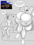  anthro big_breasts breasts canine cleavage clothed clothing cobra comic dog english_text erect_nipples female huge_breasts hyper hyper_breasts male mammal mrmadhead nipples reptile scalie snake text 