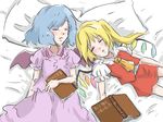  aby book flandre_scarlet multiple_girls remilia_scarlet siblings sisters sleeping touhou 