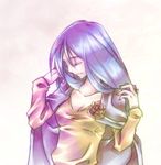  blue_hair cape chrono_(series) chrono_trigger corsage eyes_closed female gradient gradient_background imoyama long_hair milf queen_zeal solo 
