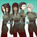  beauty_and_beast_corps black_hair blue_eyes bodysuit brown_eyes crying_wolf grey_hair kadita laughing_octopus long_hair metal_gear metal_gear_(series) metal_gear_solid metal_gear_solid_4 raging_raven screaming_mantis short_hair 