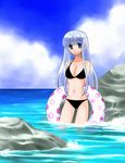  74 bikini breasts circlet cleavage day fire_emblem fire_emblem:_seisen_no_keifu innertube large_breasts lavender_hair ocean purple_eyes solo swimsuit water yuria_(fire_emblem) 