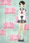  flower fuura_kafuka highres lotus sayonara_zetsubou_sensei school_uniform screencap serafuku solo stitched third-party_edit 