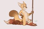  anthro balls canine duo fennec fox iztli male male/male mammal on_top penis penis_tip sheath straddling 