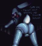  animatronic anthro bent_over butt dialogue english_text five_nights_at_freddy&#039;s five_nights_at_freddy&#039;s_2 lagomorph long_ears looking_at_viewer looking_back machine male mammal mechanical nude presenting presenting_hindquarters rabbit robot rosy_cheeks solo standing text thatoneloser toy_bonnie_(fnaf) video_games 