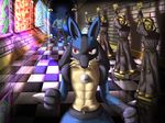  2010 black_fur blue_fur clothed clothing female fur ghost group hat hi_res human inside lucario mace male mammal mask mykiio nintendo nude pants pok&eacute;mon red_eyes robe skull spirit stained_glass sweater video_games weapon white_eyes yellow_fur 