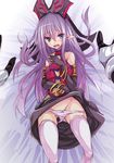  blue_eyes duel_monster gloves hat mosu_(korikan) panties panty_pull pointy_ears pov purple_eyes ruin_queen_of_oblivion solo_focus thighhighs underwear yuu-gi-ou yuu-gi-ou_duel_monsters 