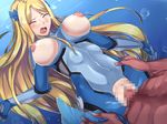  1girl areolae blonde_hair blush breasts breasts_outside censored eyes_closed large_breasts lilith-soft long_hair mermaid neropaso nipples open_mouth rape sex taimanin_asagi taimanin_asagi_battle_arena tongue touria_elsheimer underwater vaginal 