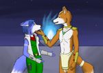  adeptomega armor body_swap canine clothing female fox fox_mccloud krystal male male/female mammal nintendo star_fox video_games 