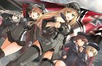  :d anchor bare_shoulders bismarck_(kantai_collection) black_panties blonde_hair blue_eyes blush breasts brown_hair cropped_jacket detached_sleeves dress flag garrison_cap gloves green_eyes hair_ornament hand_on_hip hat ipuu_(el-ane_koubou) iron_cross kantai_collection large_breasts long_hair microskirt military military_uniform multiple_girls open_mouth panties peaked_cap prinz_eugen_(kantai_collection) puffy_sleeves red_eyes sailor_collar sailor_dress sailor_hat short_hair sideboob skirt smile swastika thighhighs twintails u-511_(kantai_collection) underwear uniform white_gloves z1_leberecht_maass_(kantai_collection) z3_max_schultz_(kantai_collection) 