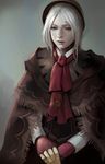  bangs bloodborne bonnet cloak doll_joints expressionless lips nose pale_skin parted_bangs phamoz plain_doll scarf short_hair solo white_hair 